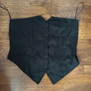 NWTs Fashion Nova Black Button-Up Corset Top